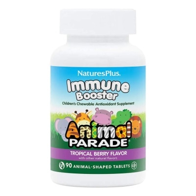 NATURE'S PLUS Animal Parade Kids Immune Booster Chewables Natural Tropical Berry Flavour 90s