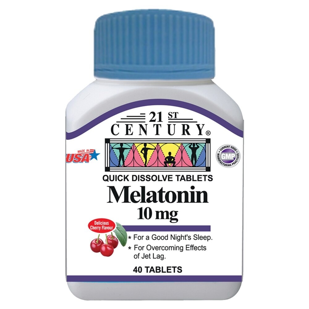 Melatonin Quick Dissolve Tablets Cherry Flavour (For Overcoming Effects of Jet Lag & Good Night Sleep) 10mg 40s