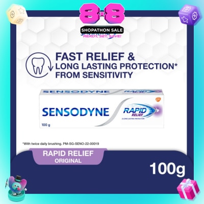 SENSODYNE - Sensitive Teeth Oral Care Toothpaste Rapid Relief (Dental Sensitivity Relief) 100g