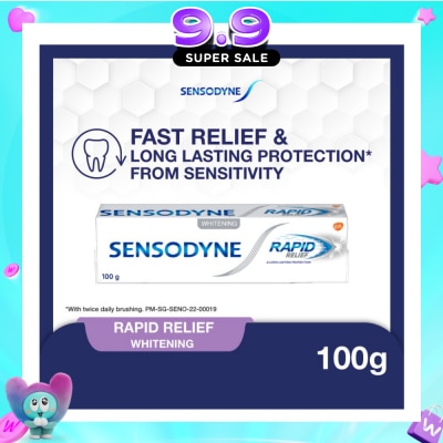 SENSODYNE - Sensitive Teeth Oral Care Toothpaste Rapid Relief Whitening (Dental Sensitivity Relief) 100g image