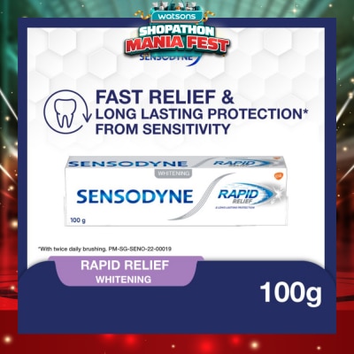 SENSODYNE - Sensitive Teeth Oral Care Toothpaste Rapid Relief Whitening (Dental Sensitivity Relief) 100g