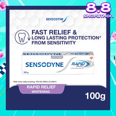 SENSODYNE Sensitive Teeth Oral Care Toothpaste Rapid Relief Whitening (Dental Sensitivity Relief) 100g