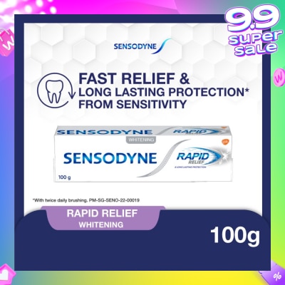 SENSODYNE Sensitive Teeth Oral Care Toothpaste Rapid Relief Whitening (Dental Sensitivity Relief) 100g