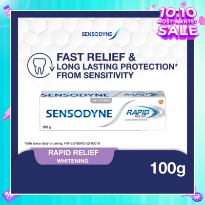 SENSODYNE Sensitive Teeth Oral Care Toothpaste Rapid Relief Whitening (Dental Sensitivity Relief) 100g