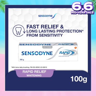 SENSODYNE Sensitive Teeth Oral Care Toothpaste Rapid Relief Whitening (Dental Sensitivity Relief) 100g