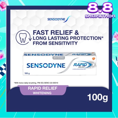 SENSODYNE Sensitive Teeth Oral Care Toothpaste Rapid Relief Whitening (Dental Sensitivity Relief) 100g