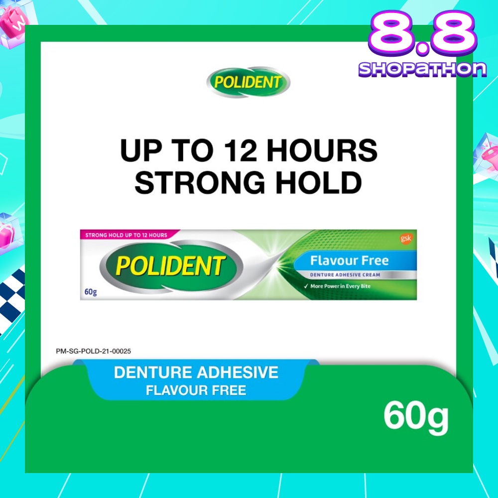 3D Hold Flavour Free Denture Adhesive Cream (Up To 12 Hours Strong Hold) 60g