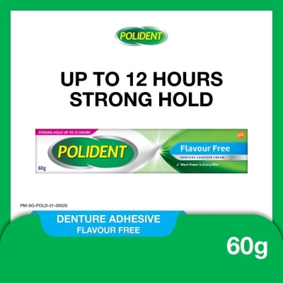 POLIDENT 3D Hold Flavour Free Denture Adhesive Cream (Up To 12 Hours Strong Hold) 60g