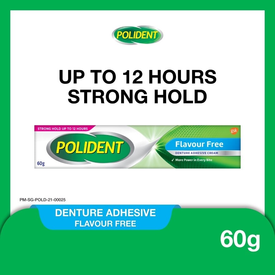 3D Hold Flavour Free Denture Adhesive Cream (Up To 12 Hours Strong Hold) 60g