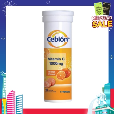 CEBION Vitamin C Effervescent Orange Flavour 10s (Expiry: Oct`2025)