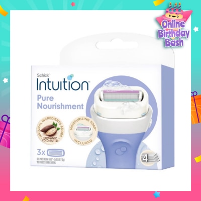 SCHICK Intuition Pure Nourishment Coconut Milk & Almond Oil Ladies Razor Cartidge Refill 6s