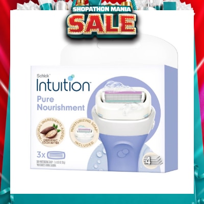 SCHICK - Intuition Pure Nourishment Coconut Milk & Almond Oil Ladies Razor Cartidge Refill 6s
