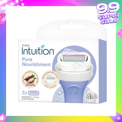 SCHICK Intuition Pure Nourishment Coconut Milk & Almond Oil Ladies Razor Cartidge Refill 6s