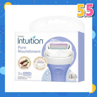 SCHICK Intuition Pure Nourishment Coconut Milk & Almond Oil Ladies Razor Cartidge Refill 6s