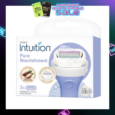 SCHICK Intuition Pure Nourishment Coconut Milk & Almond Oil Ladies Razor Cartidge Refill 6s