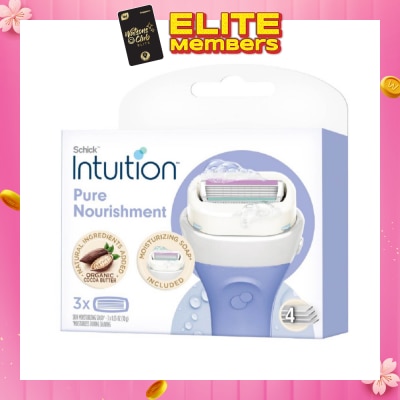 SCHICK Intuition Pure Nourishment Coconut Milk & Almond Oil Ladies Razor Cartidge Refill 6s