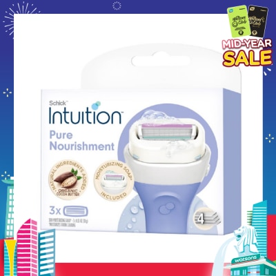SCHICK Intuition Pure Nourishment Coconut Milk & Almond Oil Ladies Razor Cartidge Refill 6s