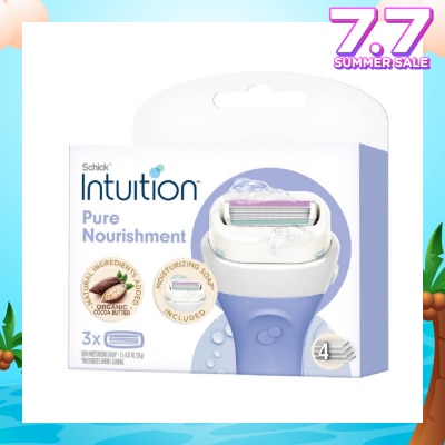 SCHICK Intuition Pure Nourishment Coconut Milk & Almond Oil Ladies Razor Cartidge Refill 6s