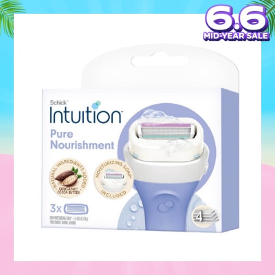 SCHICK Intuition Pure Nourishment Coconut Milk & Almond Oil Ladies Razor Cartidge Refill 6s