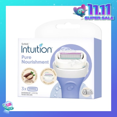 SCHICK Intuition Pure Nourishment Coconut Milk & Almond Oil Ladies Razor Cartidge Refill 6s