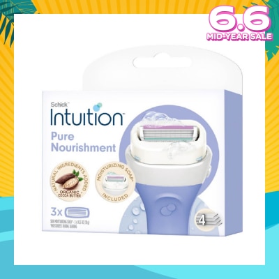 SCHICK Intuition Pure Nourishment Coconut Milk & Almond Oil Ladies Razor Cartidge Refill 6s