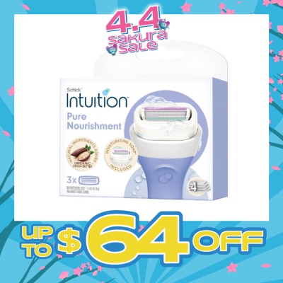 SCHICK - Intuition Pure Nourishment Coconut Milk & Almond Oil Ladies Razor Cartidge Refill 6s