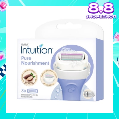 SCHICK Intuition Pure Nourishment Coconut Milk & Almond Oil Ladies Razor Cartidge Refill 6s
