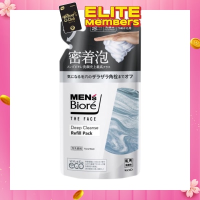 BIORE MEN'S The Face Instant Foaming Facial Wash Deep Cleanse Refill 170ml