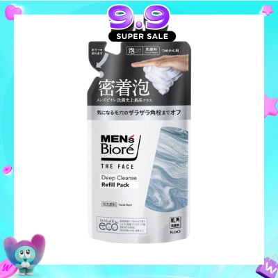 BIORE - MEN'S The Face Instant Foaming Facial Wash Deep Cleanse Refill 170ml image