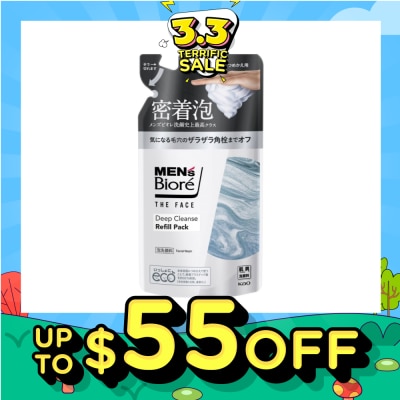 BIORE MEN'S The Face Instant Foaming Facial Wash Deep Cleanse Refill 170ml