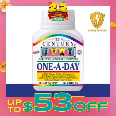 21ST CENTURY One A Day Multi Vitamin & Mineral Supplement Tablets (Relieves General Tiredness) 60s