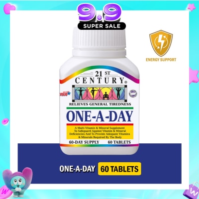 21ST CENTURY - One A Day Multi Vitamin & Mineral Supplement Tablets (Relieves General Tiredness) 60s image