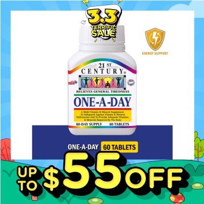 21ST CENTURY One A Day Multi Vitamin & Mineral Supplement Tablets (Relieves General Tiredness) 60s
