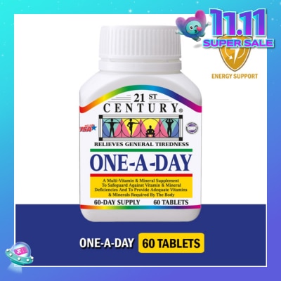 21ST CENTURY One A Day Multi Vitamin & Mineral Supplement Tablets (Relieves General Tiredness) 60s