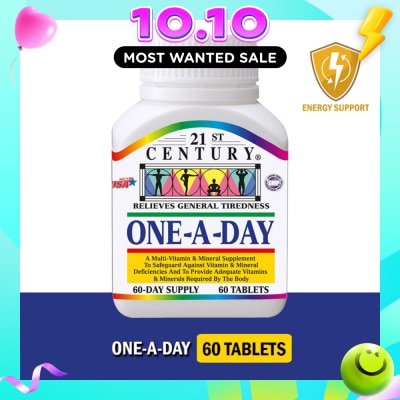 21ST CENTURY One A Day Multi Vitamin & Mineral Supplement Tablets (Relieves General Tiredness) 60s image