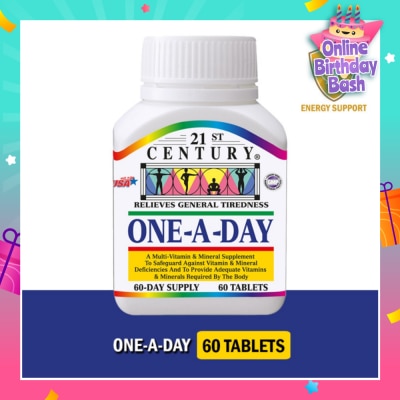 21ST CENTURY One A Day Multi Vitamin & Mineral Supplement Tablets (Relieves General Tiredness) 60s