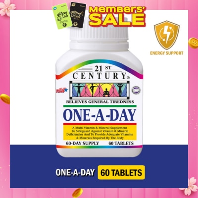 21ST CENTURY One A Day Multi Vitamin & Mineral Supplement Tablets (Relieves General Tiredness) 60s