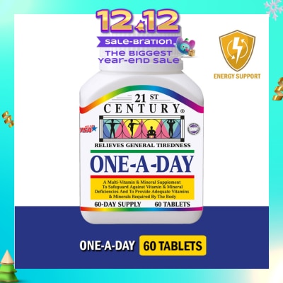 21ST CENTURY One A Day Multi Vitamin & Mineral Supplement Tablets (Relieves General Tiredness) 60s