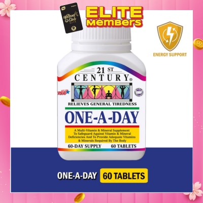 21ST CENTURY One A Day Multi Vitamin & Mineral Supplement Tablets (Relieves General Tiredness) 60s