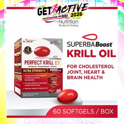 LABO NUTRITION - Perfect Krill EX Superba Boost Antarctic with Krill Oil Omega 3 & Phospholipids Softgel (Cholesterol, Heart, Brain, Joint Health) 60s image