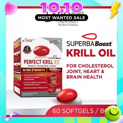 LABO NUTRITION Perfect Krill EX Superba Boost Antarctic with Krill Oil Omega 3 & Phospholipids Softgel (Cholesterol, Heart, Brain, Joint Health) 60s image