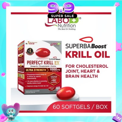 LABO NUTRITION - Perfect Krill EX Superba Boost Antarctic with Krill Oil Omega 3 & Phospholipids Softgel (Cholesterol, Heart, Brain, Joint Health) 60s image