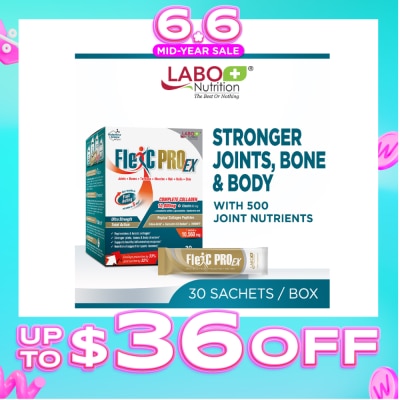 LABO NUTRITION - FlexC PRO EX Dietary Supplement Sachet (Joint, Bone & Body Support) 30s