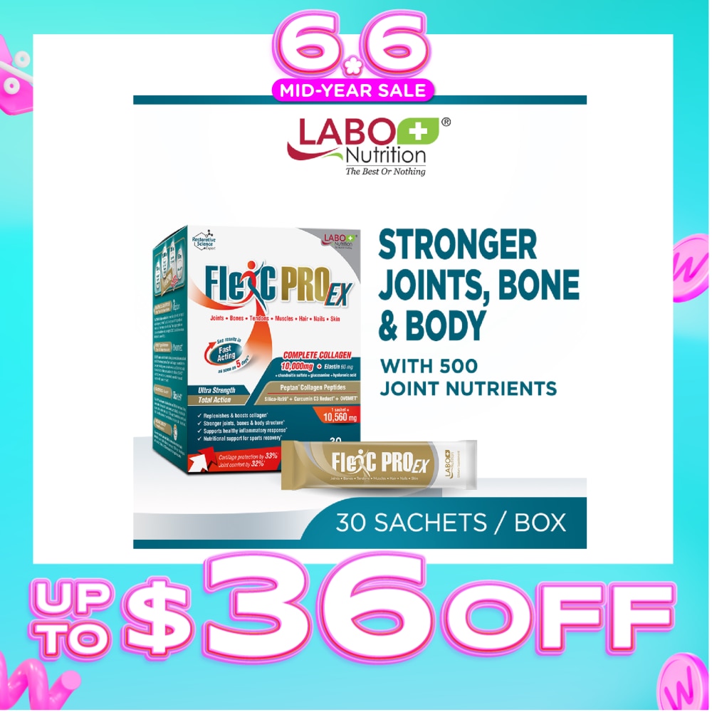 FlexC PRO EX Dietary Supplement Sachet (Joint, Bone & Body Support) 30s