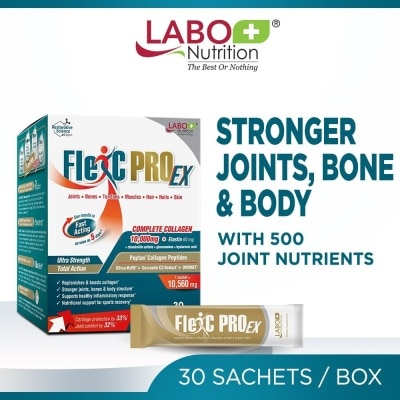 LABO NUTRITION - FlexC PRO EX With Peptan Collagen, Curcumin, Silica, & Eggshell Membrane Sachet (Joint, Bone & Body Support) 30s image