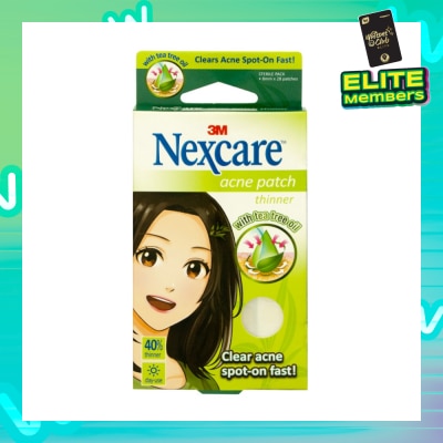 3M NEXCARE Acne Patch with Tea Tree Oil 40% Thinner 8mm Day Use (Clear Acne Spot on Fast) 28s
