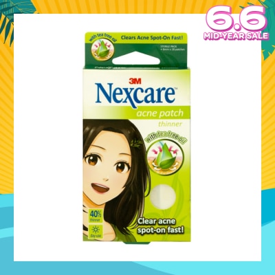 3M NEXCARE Acne Patch with Tea Tree Oil 40% Thinner 8mm Day Use (Clear Acne Spot on Fast) 28s