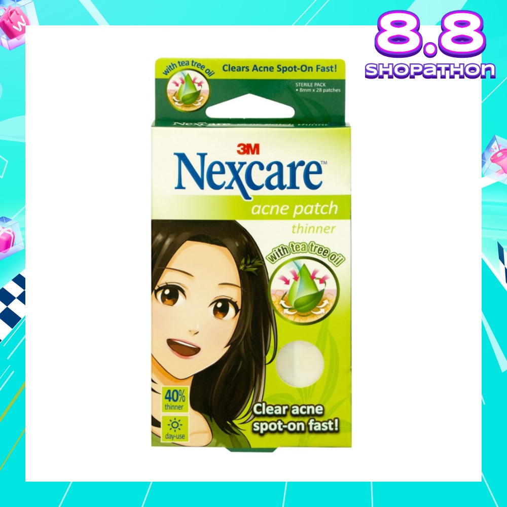 Acne Patch with Tea Tree Oil 40% Thinner 8mm Day Use (Clear Acne Spot on Fast) 28s