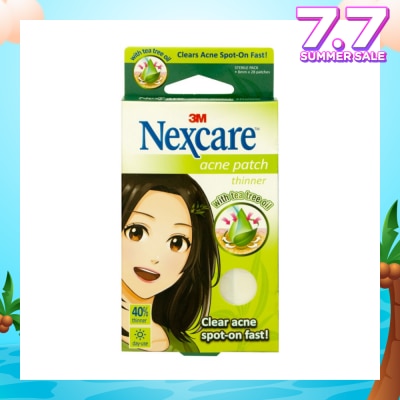 3M NEXCARE Acne Patch with Tea Tree Oil 40% Thinner 8mm Day Use (Clear Acne Spot on Fast) 28s