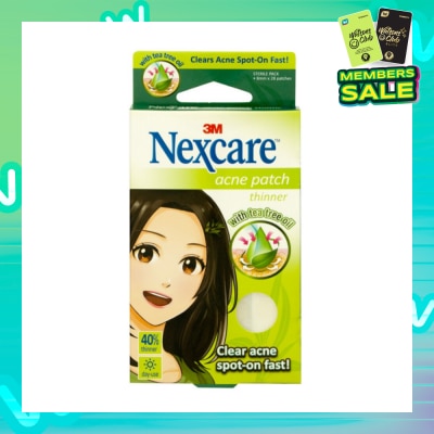 3M NEXCARE Acne Patch with Tea Tree Oil 40% Thinner 8mm Day Use (Clear Acne Spot on Fast) 28s